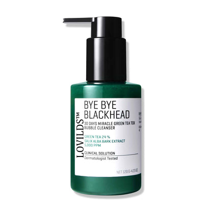🍃 LOVILDS™ Bye Bye Blackhead Bubble Cleanser – 30-Day Miracle Green Tea Face Wash & Mask